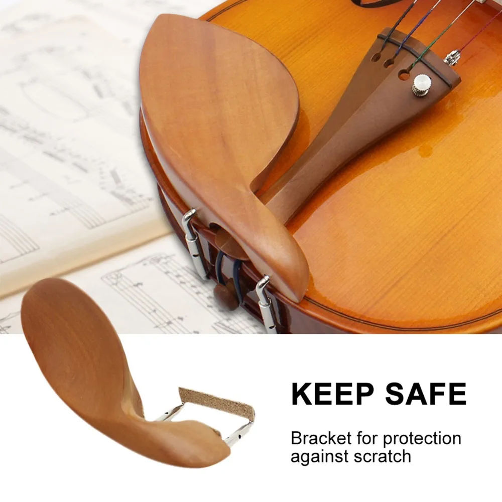 Madera Mentonera para violín Con tornillos Soporte para mentonera Mentonera de madera Forma de oreja Mentonera con forma de oreja - imagen 2