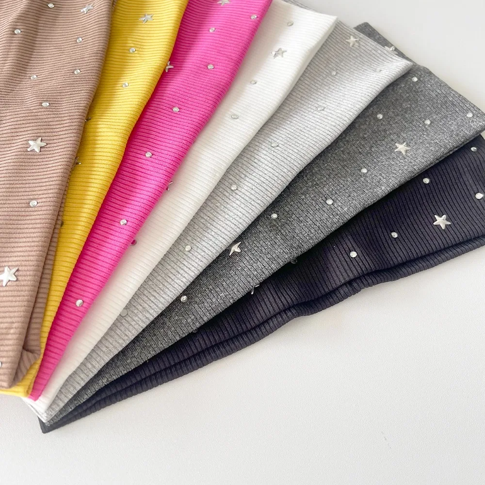 New Sweat-Absorbing Yoga Headband Bling Diamond Elastic Elastic Turban Solid Color Breathable Headwear Yoga - imagen 2