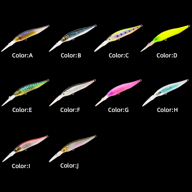 LETOYO-señuelo de pececillo de buceo profundo, placa de lengua larga, señuelo de pesca de pececillo con bola de acero, cebos duros artificiales para lubina, 8,5g/105mm - imagen 3