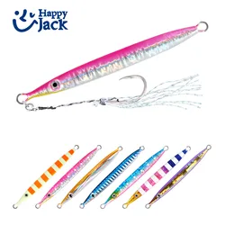 HappyJack-plantilla de Metal luminosa para pesca, Jigging de Metal de hundimiento rápido, 15G, 25G, 30G, Jigbait, cuchara, cebos, plantilla, señuelo, lápiz
