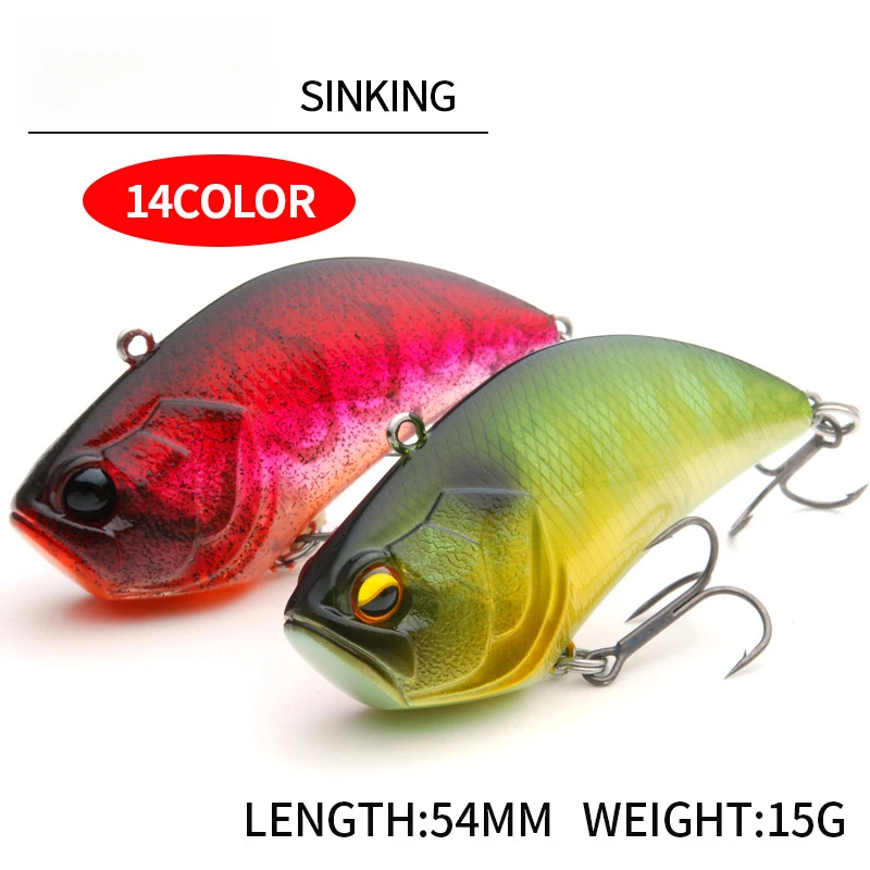 Señuelo de pesca VIB, 54mm, 15g, cebo Artificial oscilante que se hunde con anzuelo al revés para peces de agua dulce y salada - imagen 2