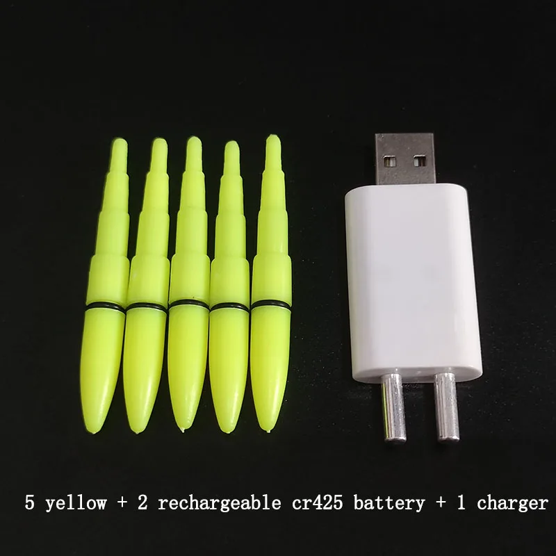 5 unids/lote lámpara de pesca con batería recargable CR425 palo de luz eléctrica accesorio de aparejos de pesca nocturna flotador luminoso A593 - imagen 2