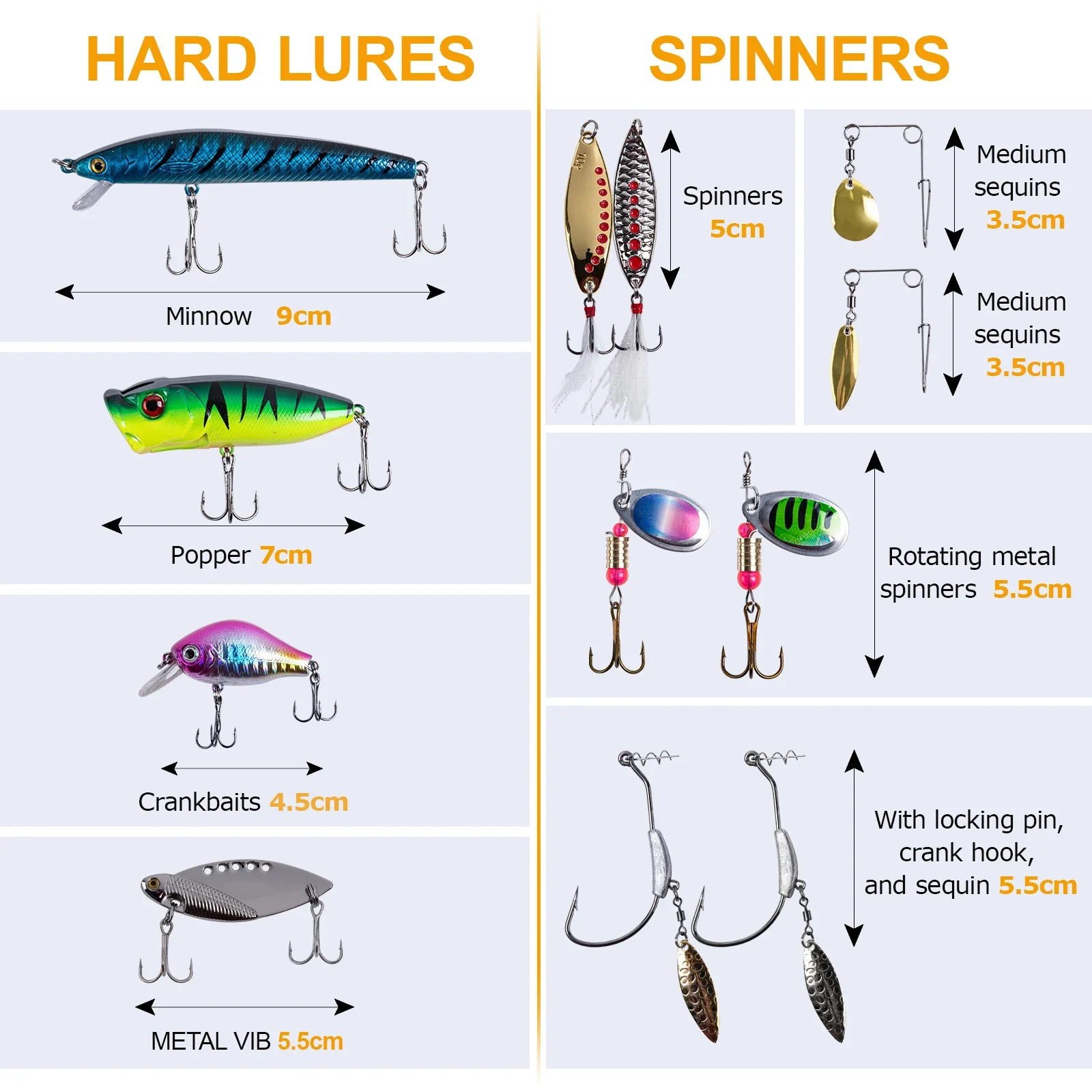 Goture 450 Uds Kit de Señuelos de Pesca Kit de Señuelos VIB mixtos Minnow Mini manivela Wobble cebo cuchara para lubina accesorios de manivela con caja - imagen 2