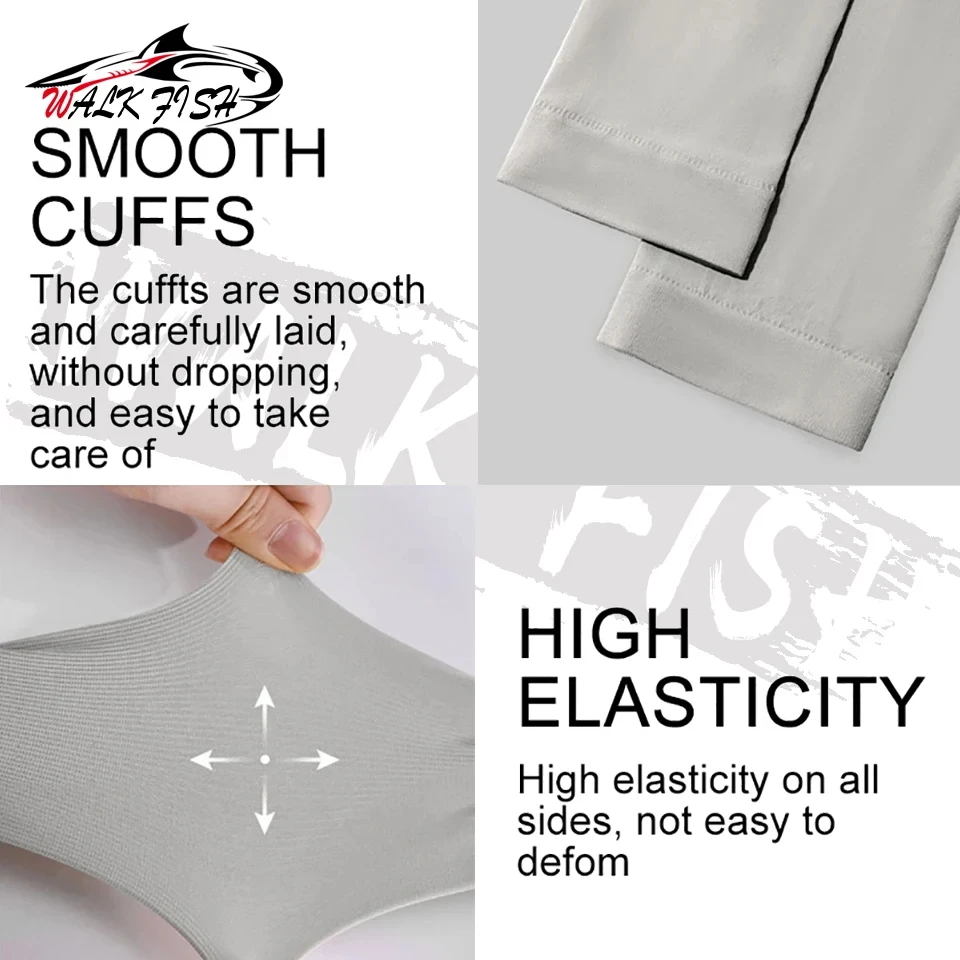 WALK FISH 1 par UPF50 + verano pesca sensación fresca mangas de brazo mujeres transpirable seda hielo protector solar correr Oversleeve hombres - imagen 2