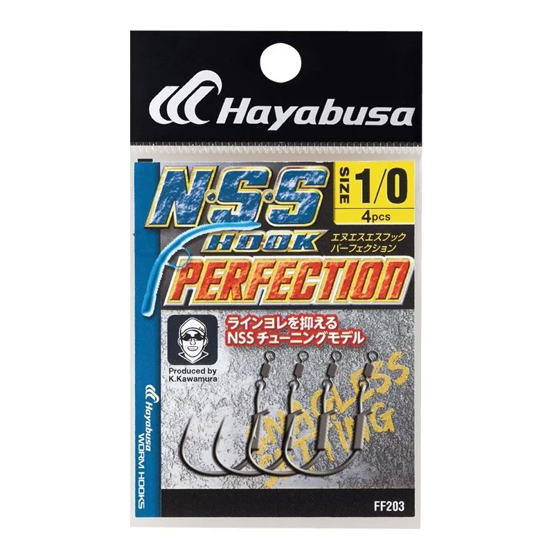 Hayabusa-Juego de pesca NEKO anticolgante FF203, anzuelo invertido loco para gusanos a rayas sin plomo - imagen 2