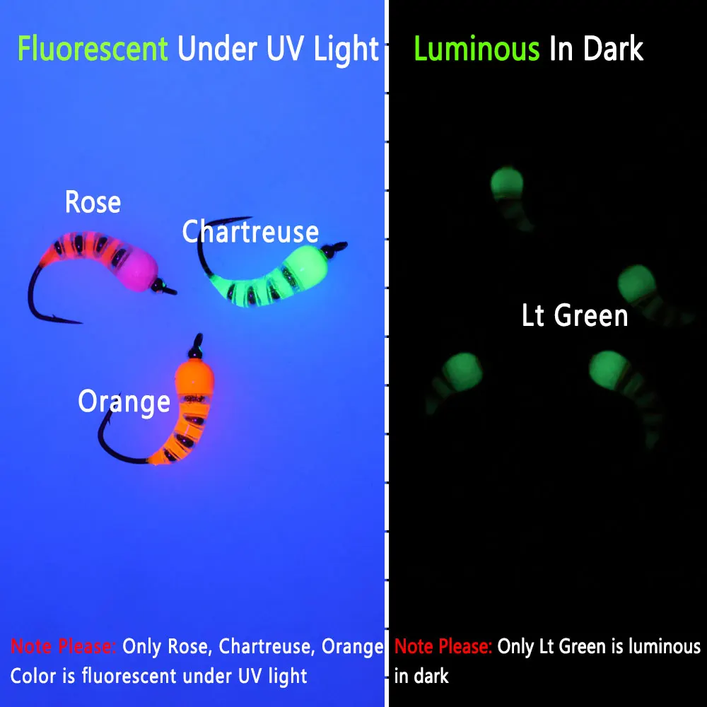 Señuelos de pesca en hielo, 5 uds., cabeza de cuentas de latón de hundimiento rápido, gusano, Scud, Ninfa, mosca Caddis Pupa, mosca húmeda, trucha, grayling # 6 # 8 # 10 # 12 - imagen 5