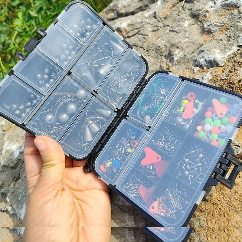 Kits de accesorios de pesca, Kit de aparejos de pesca de trucha y lubina, anzuelos con cabezales, giratorios de pesca, pesas de pesca, Kit de aparejos de pesca - imagen 4