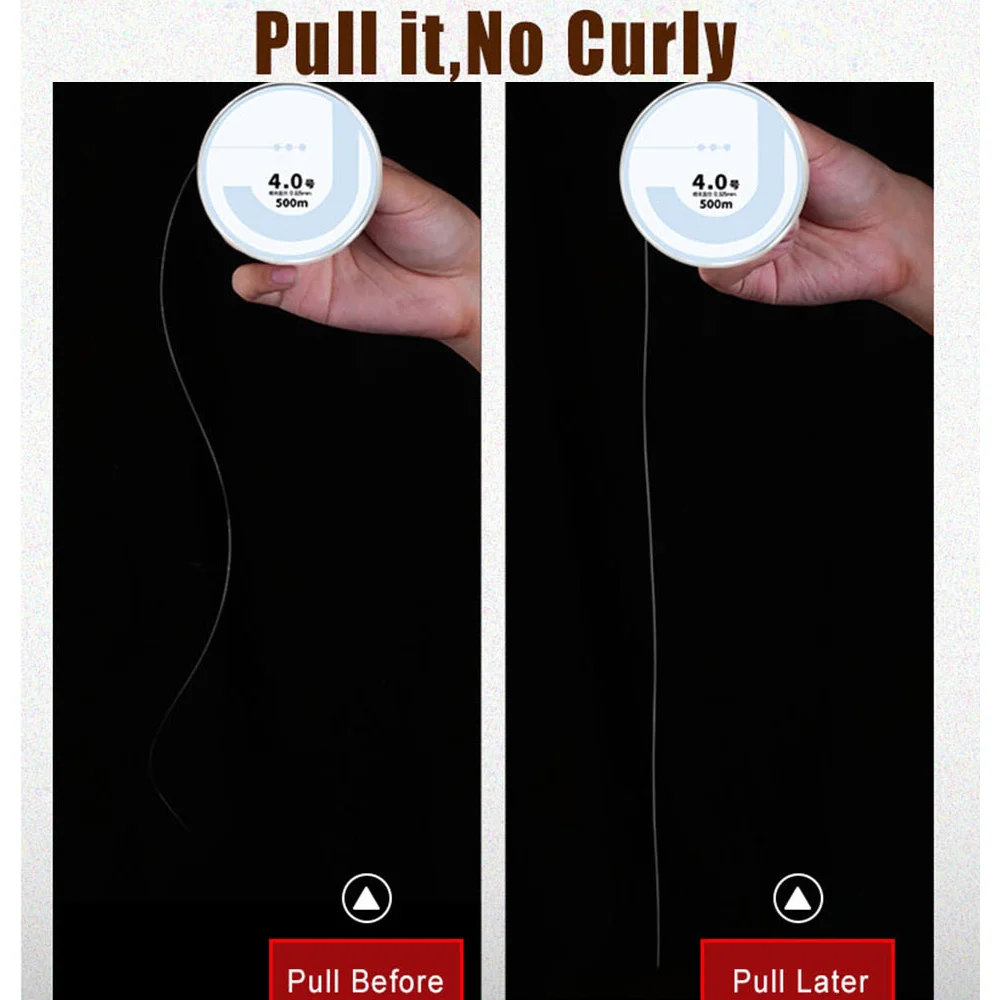 Balanzze-sedal de pesca de nailon Invisible, hilo de revestimiento de fluorocarbono de 500m, 0,20-0,60mm, 7,15-45lb, sedal de hundimiento de fósforo superfuerte - imagen 5