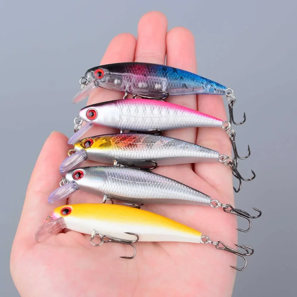 5 uds Minnow señuelo de Pesca cebo duro Wobbler Jig cebo Crankbait carpa lubina rayada Pesca aparejos de Pesca SwimBait - imagen 3