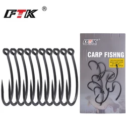 FTK anzuelos de carpa acero inoxidable con PTFE y ojo alto carbono