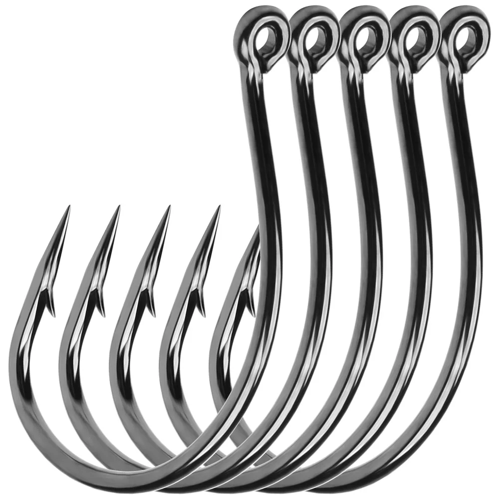 50 unids/lote anzuelo grueso de acero alto en carbono anzuelo de hierro con anzuelo de púas para accesorios de equipo de pesca de río Haihu al por mayor - imagen 2