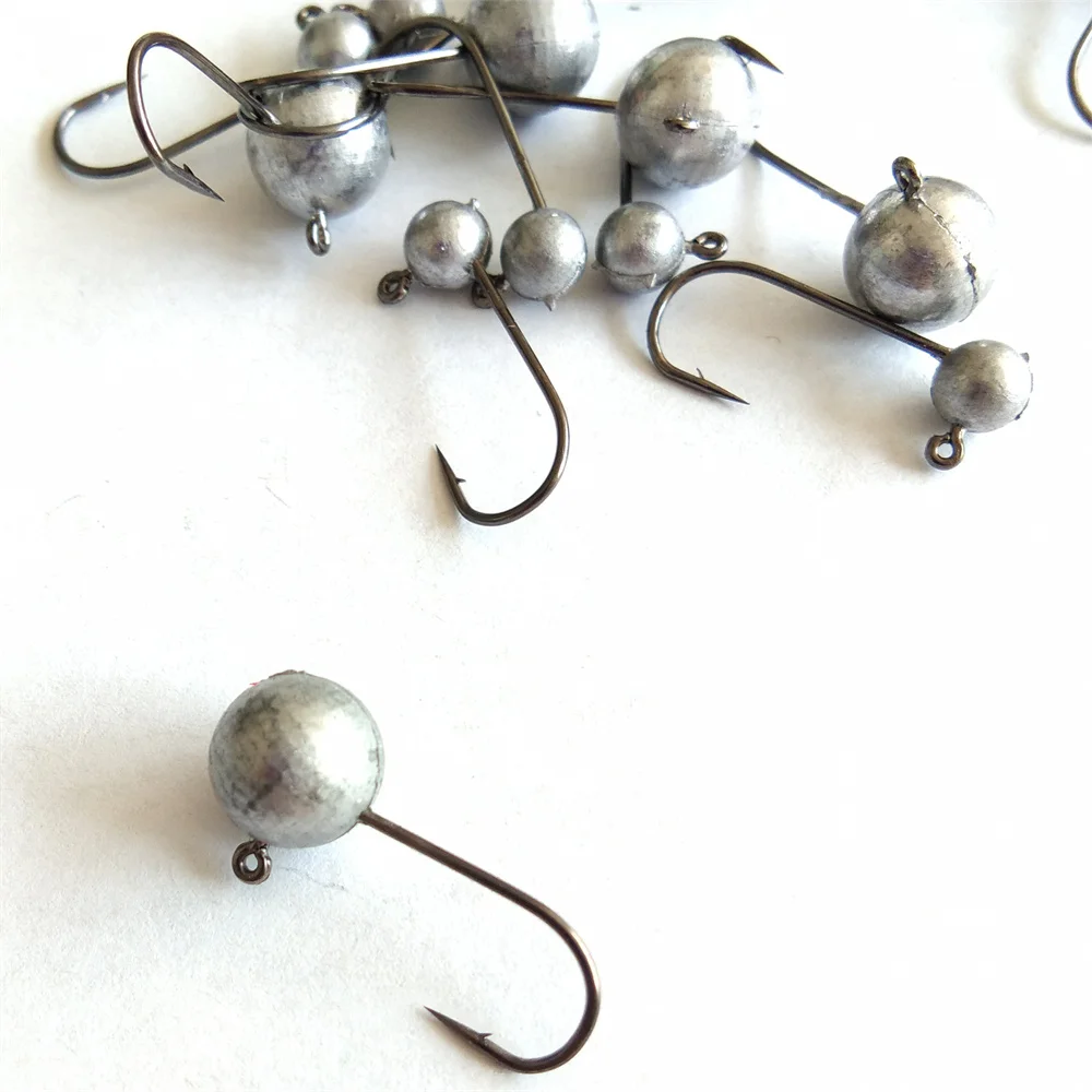 Swolfy-anzuelos de pesca AJING, señuelo suave de trucha, Rockfish, cebo, cabeza de plantilla, gusano, 20 piezas, 0,8g, 1,7g, 3,4g - imagen 3