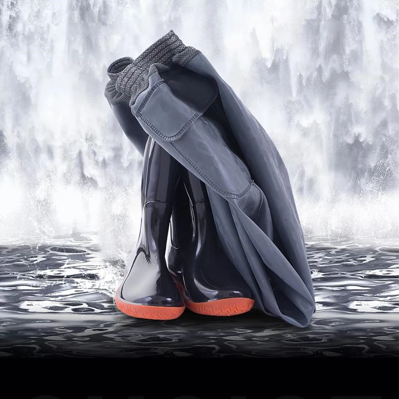 Pantalones de vadear para pesca con mosca, impermeables, transpirables, gruesos, resistentes al desgaste, para buceo, Material de PVC - imagen 3