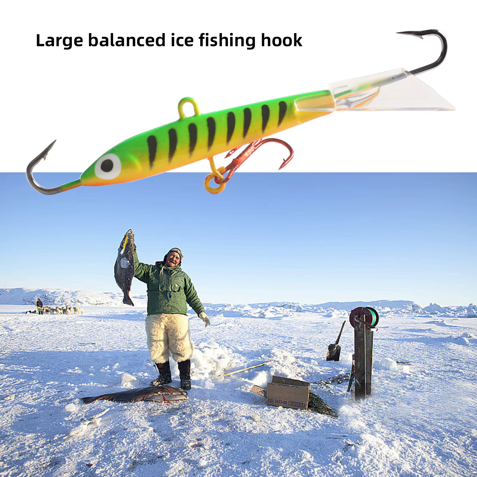 8,2 cm 16,6g señuelo para pesca en hielo anzuelo aparejos trucha Jigging equilibrador Metal duro con cebo falso/Jig Boxe Wobblers de invierno cabeza de plomo - imagen 3