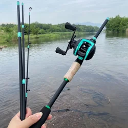 Caña de pescar con señuelo de carbono giratorio/fundido de alta calidad, 1,8 ~ 2,1 m y 19 + 1BB, carrete alimentador de carpa, arrastre máximo de 8kg para pesca en sal/agua dulce