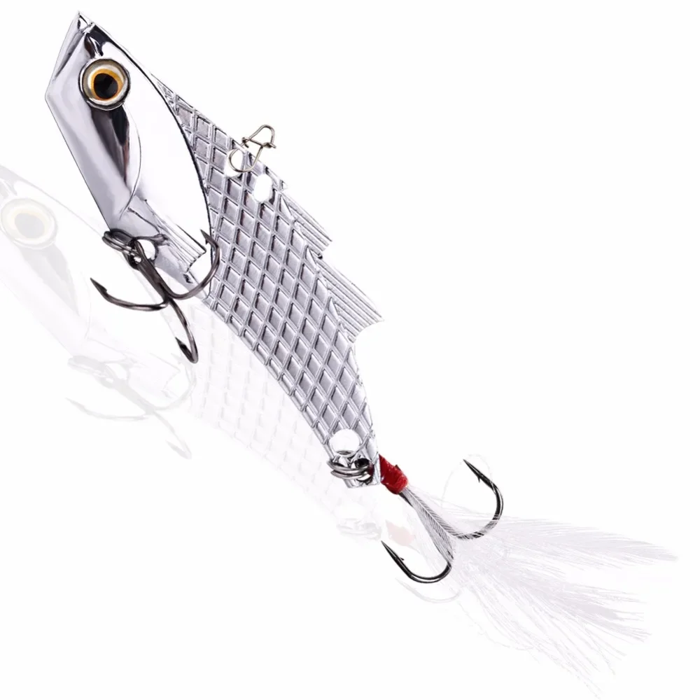 Sougayilang VIB cebos 1 pieza Metal 23g gancho de acero rico en carbono cuchara vibratoria señuelo de pesca lubina VIB herramienta de pesca Artificial - imagen 3