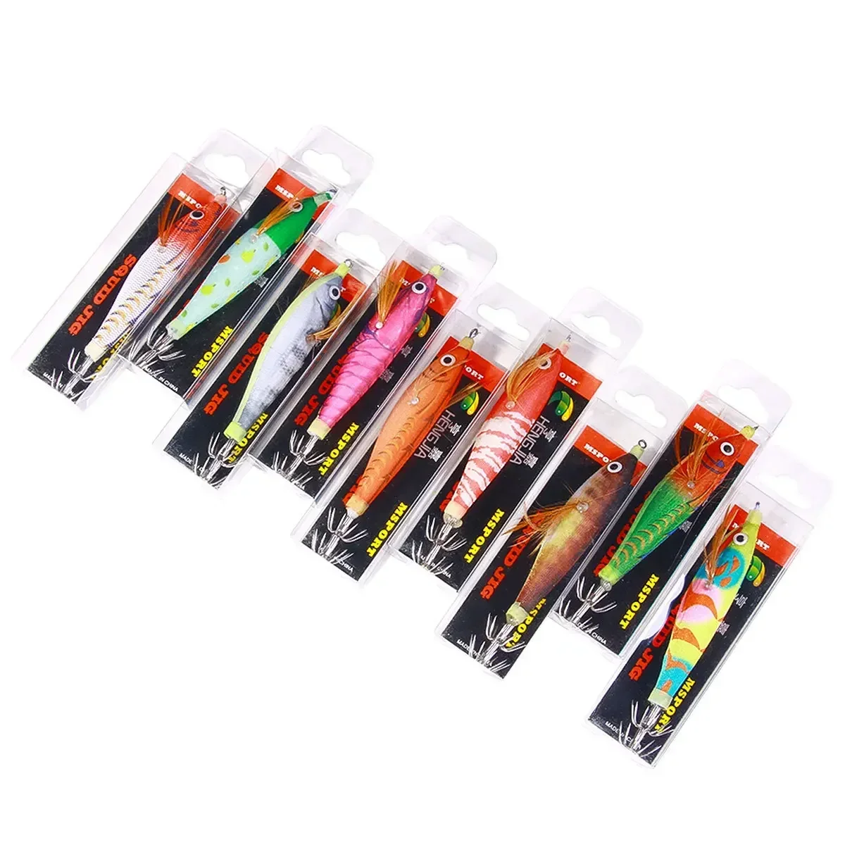 Señuelo luminoso de calamar para pesca, cebo Artificial de madera para camarones, pulpo con cuentas de sonido, sepia, 1 piezas, 10cm, 9,6g - imagen 3