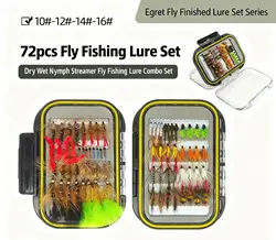Juego de señuelos para pesca con mosca ninfa serpentina y emergentes