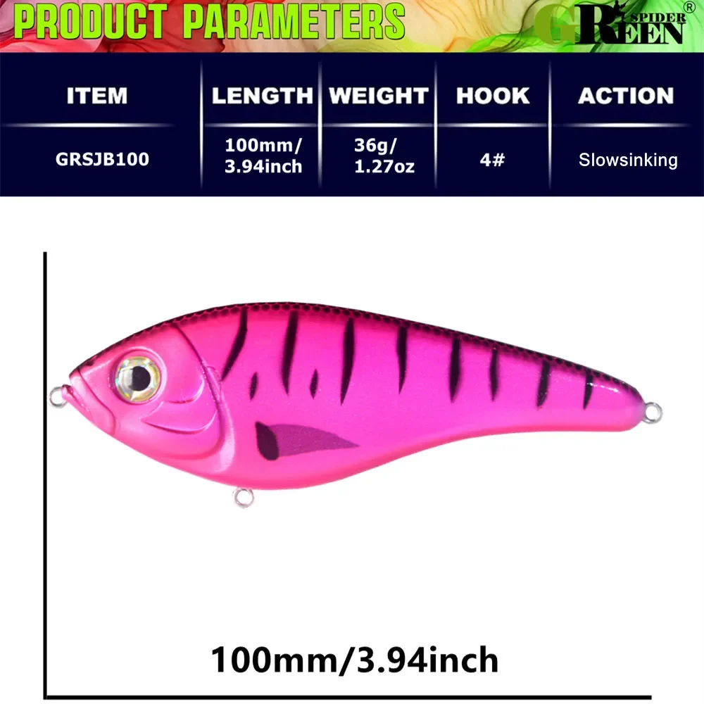 Jerkbait Greenspider – Señuelo sonoro hundimiento lento para lucio - imagen 3