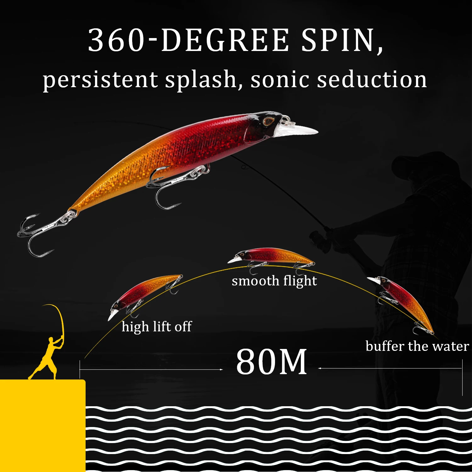 Señuelo de pesca de pececillo que se hunde, Wobblers 110mm 15,6g, cebo duro de plástico Artificial, Crankbait, Lucio, aparejos de pesca Jerkbait - imagen 5