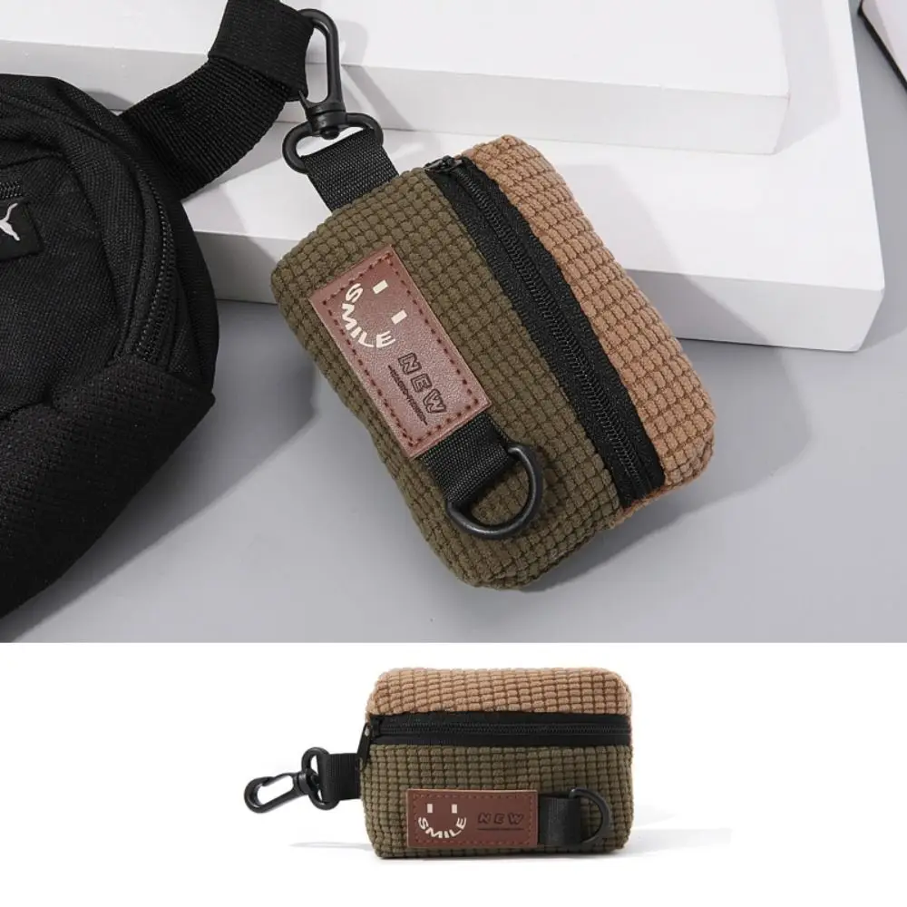 Monedero de pana a la moda, llavero, Mini bolsa de almacenamiento, montaje cuadrado, funda para llaves con cremallera, ciclismo al aire libre - imagen 2