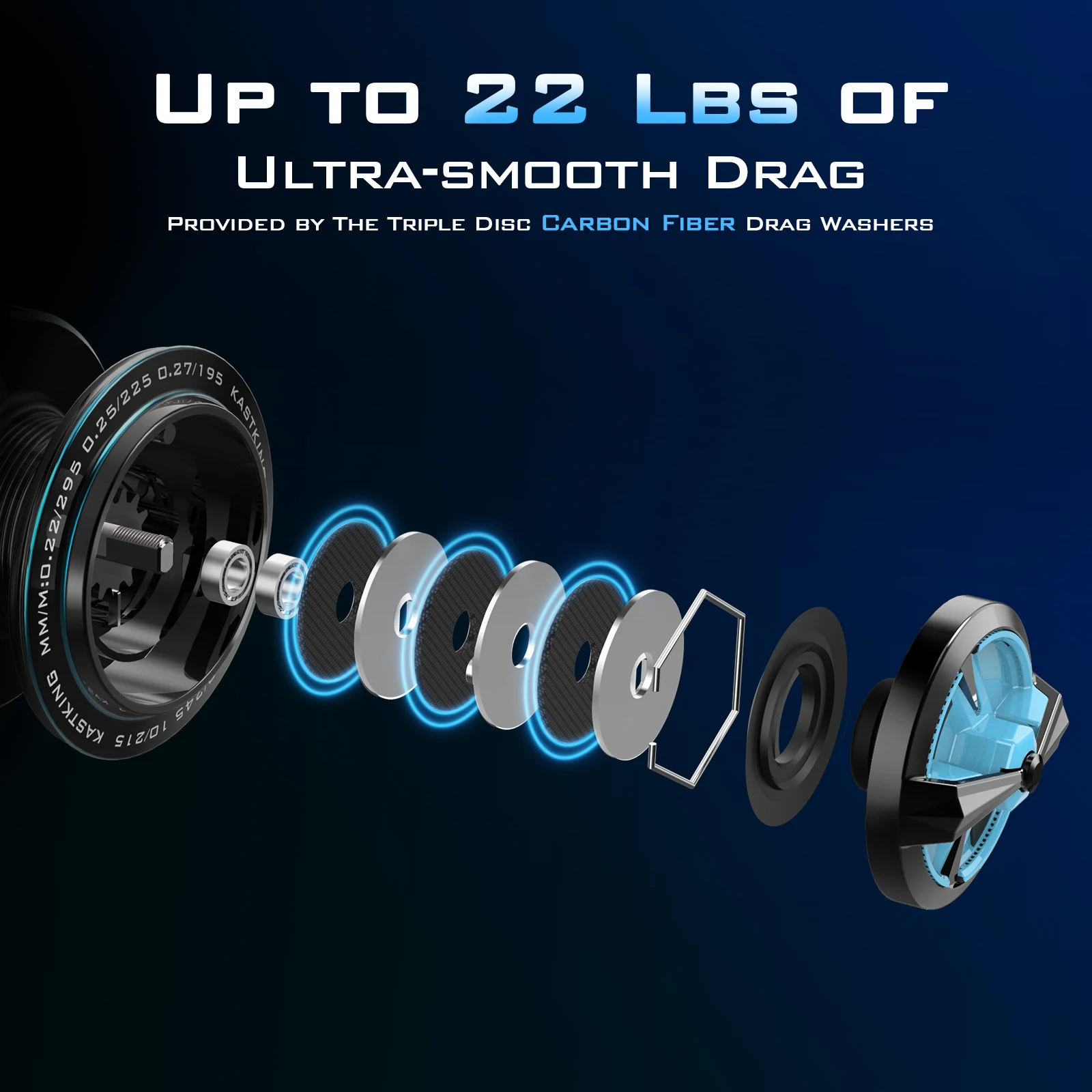 Carrete de pesca KastKing Spartacus II, carrete giratorio de fibra de carbono sellado, arrastre máximo de 22 libras, 7 + 1 BB inoxidable para agua dulce y salada - imagen 4