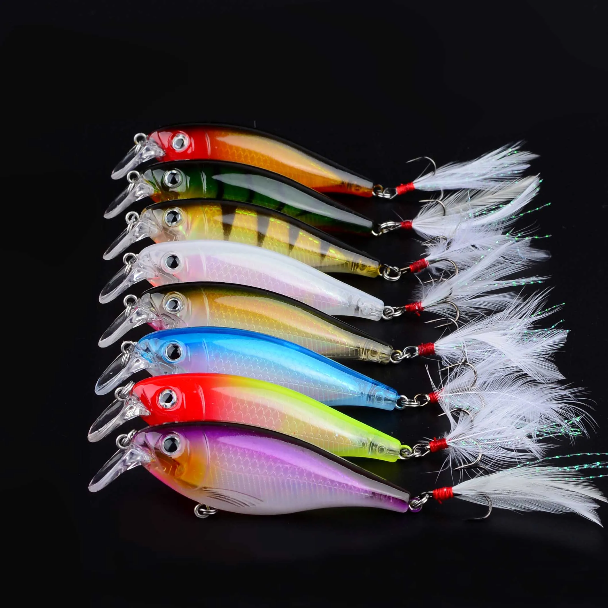 8 Uds señuelo de pesca Minnow Wobbler señuelo Jerkbait Swimbait cebo duro Artificial cebo para trucha pesca en el océano cebo de lubina - imagen 5