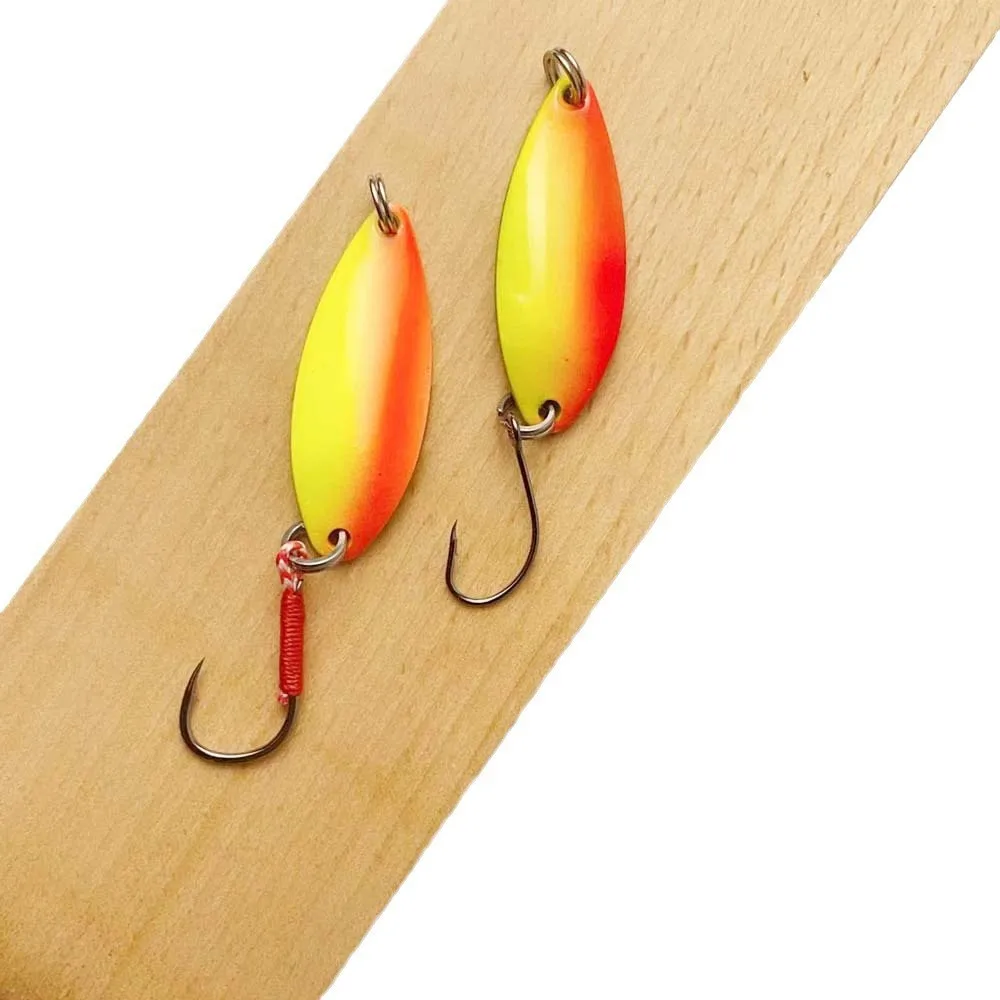 Magblue-Cebo de lentejuelas de boca de caballo colorido, hoja de Sauce de alta resistencia, 3g/6cm, anzuelo de pescado militar, Micro cebo de trucha, 1 piezas - imagen 5