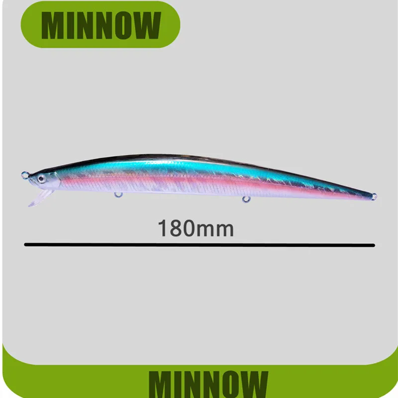 GREENSPIDER-señuelo de Pesca de pececillo flotante IPC, 180mm, 28,5g, Jerkbait Artificial, Wobblers, señuelo de lubina de mar de rango bajo, Swimbait, Pesca - imagen 3