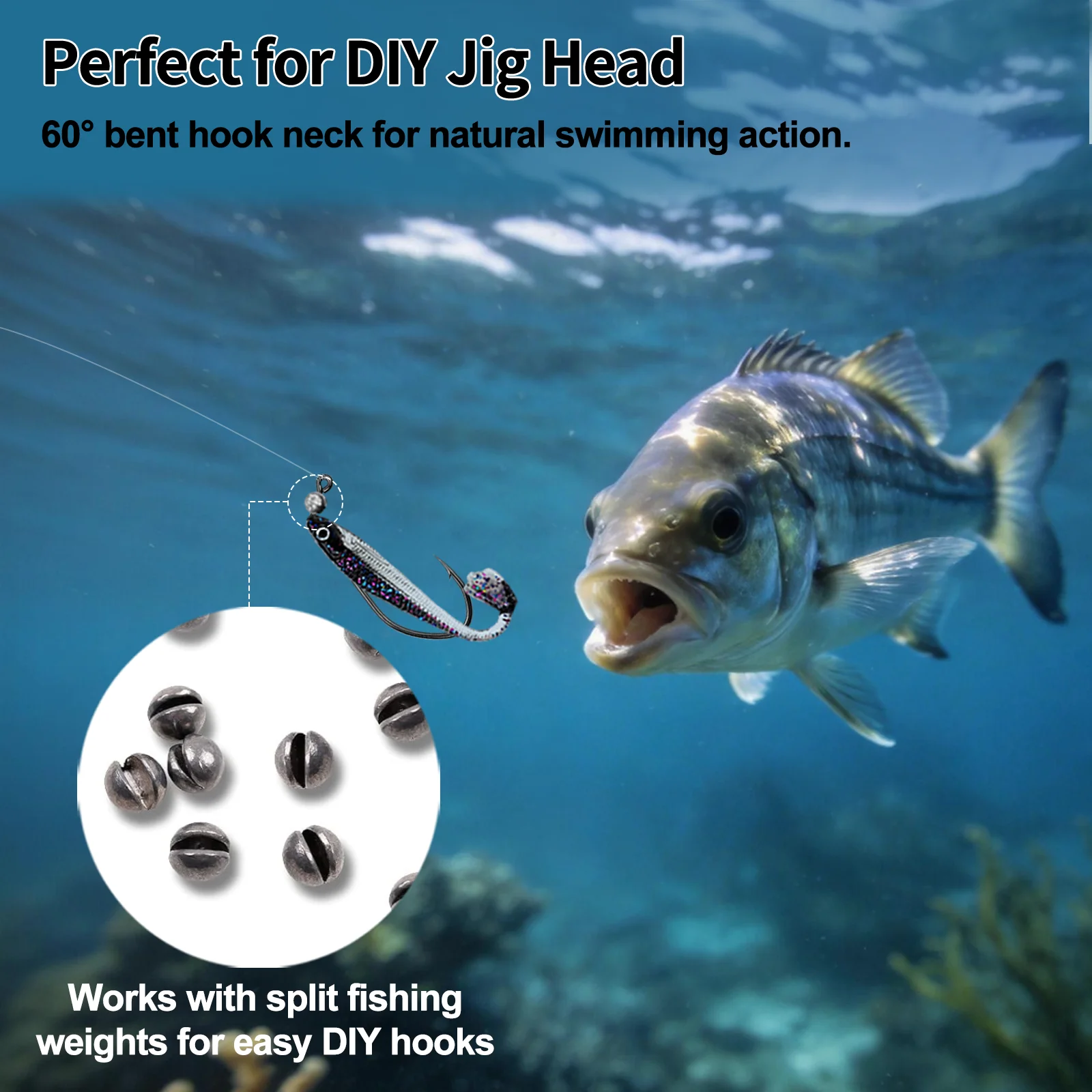 Anzuelos Aberdeen de vástago largo para vinilo y pesca ligera - imagen 4
