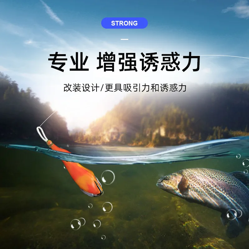 Señuelo de rana grande modificado, cebo flotante de 15g, Swimbait suave, doble gancho, cabeza de serpiente Artificial - imagen 3