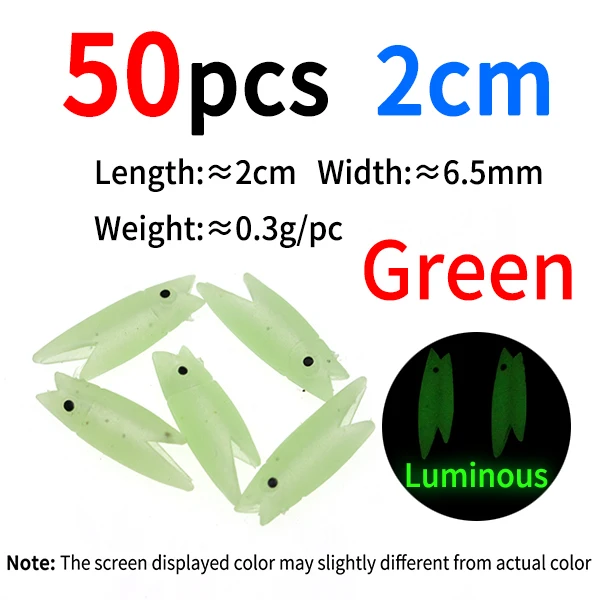 50pcs lumo green 2cm