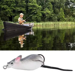 Anzuelos dobles duraderos, Señuelos de Pesca blandos, ratones blandos, cola giratoria, señuelo Topwater, cebo de pesca de agua dulce