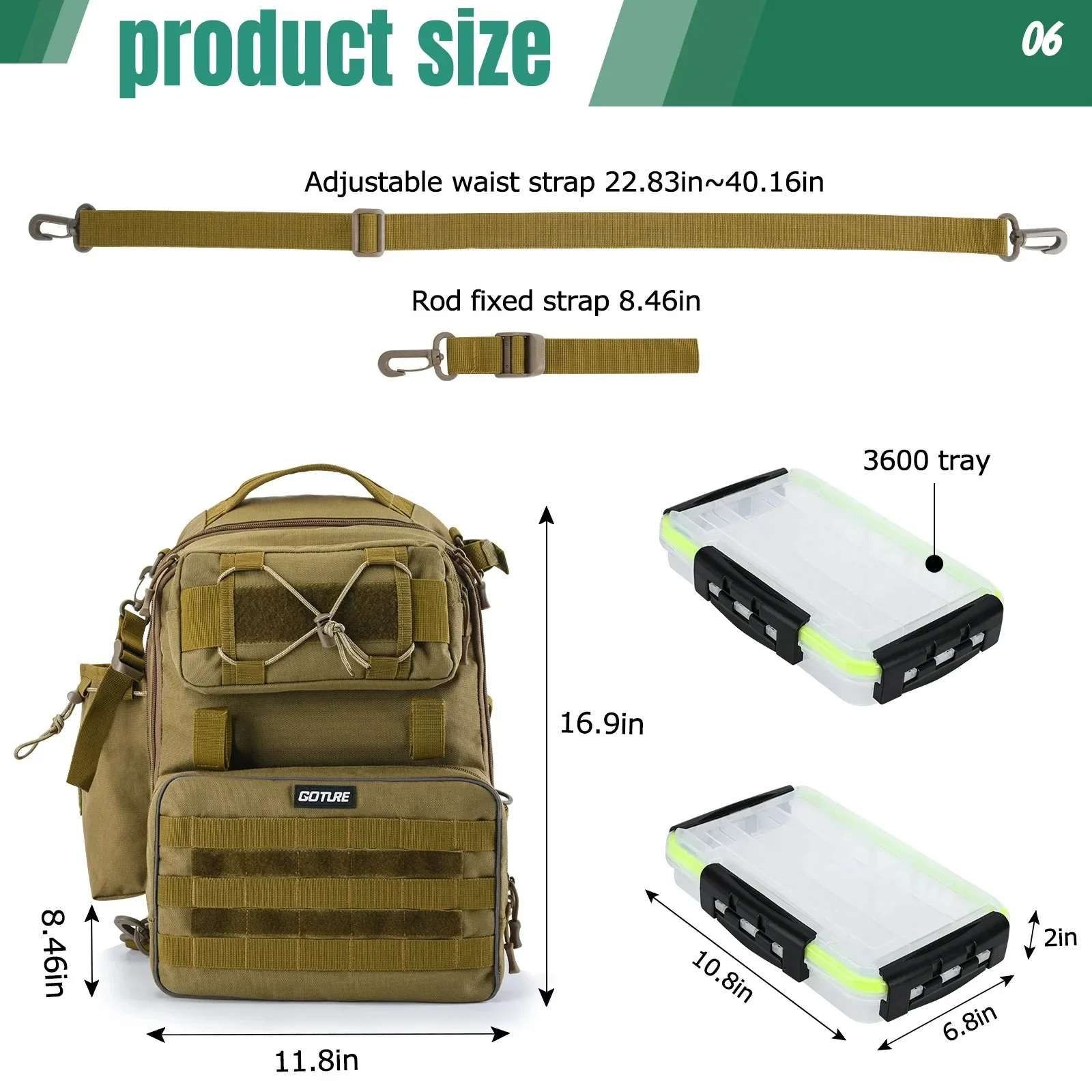 Goture Mochila de pesca impermeable – Bolsa de aparejos gran capacidad - imagen 4