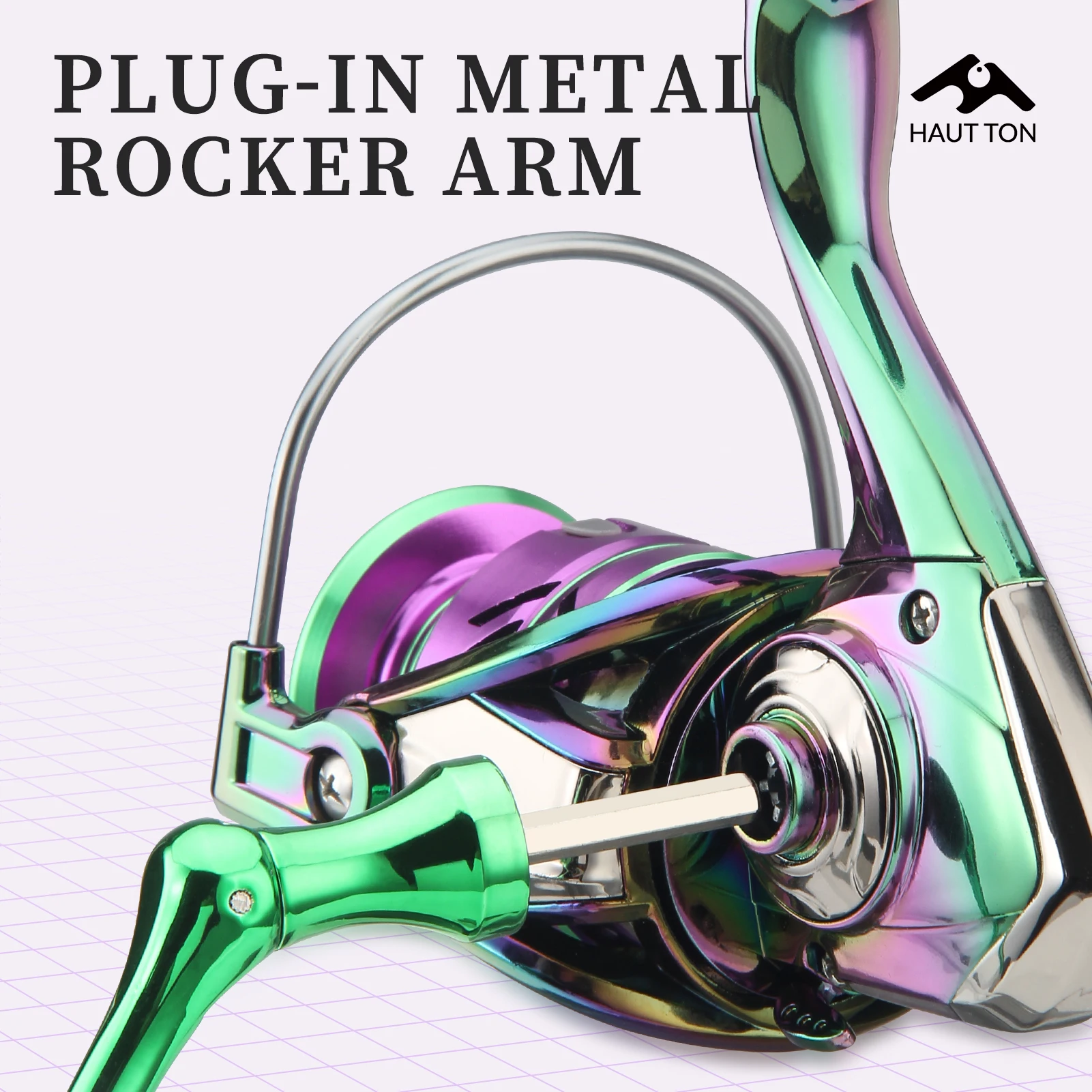 Carrete giratorio de pesca colorido PC1000-7000, relación de engranaje 5,2: 1, 3 + 1BB con sistema de arrastre de 2205 libras para agua salada y dulce - imagen 3