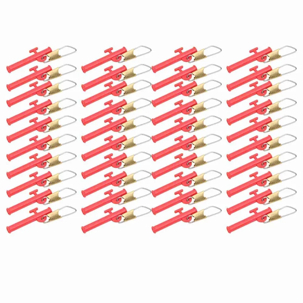 40 Uds ABS diapositivas de plomo de pesca broches de Metal diapositivas de plomo rojo y negro accesorios de pesca deslizador de pesca pesca al aire libre - imagen 4