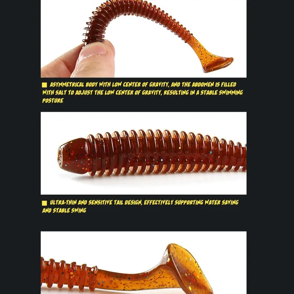 2023 Anillo de impacto supercontinente Señuelo de pesca Shad Suave 20 piezas 10 piezas 6 piezas cebos de plástico Swimbait Jigging señuelo cebos artificiales - imagen 4