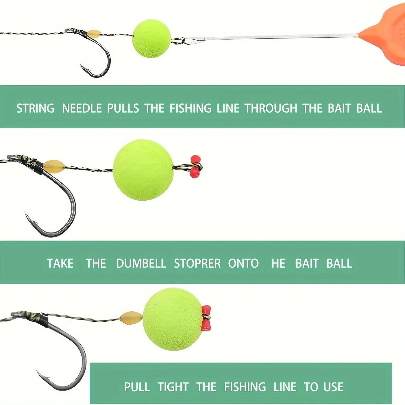 Montajes Hair Rig para Carpa con Trenzado – Boilie Stops y Agujas - imagen 3