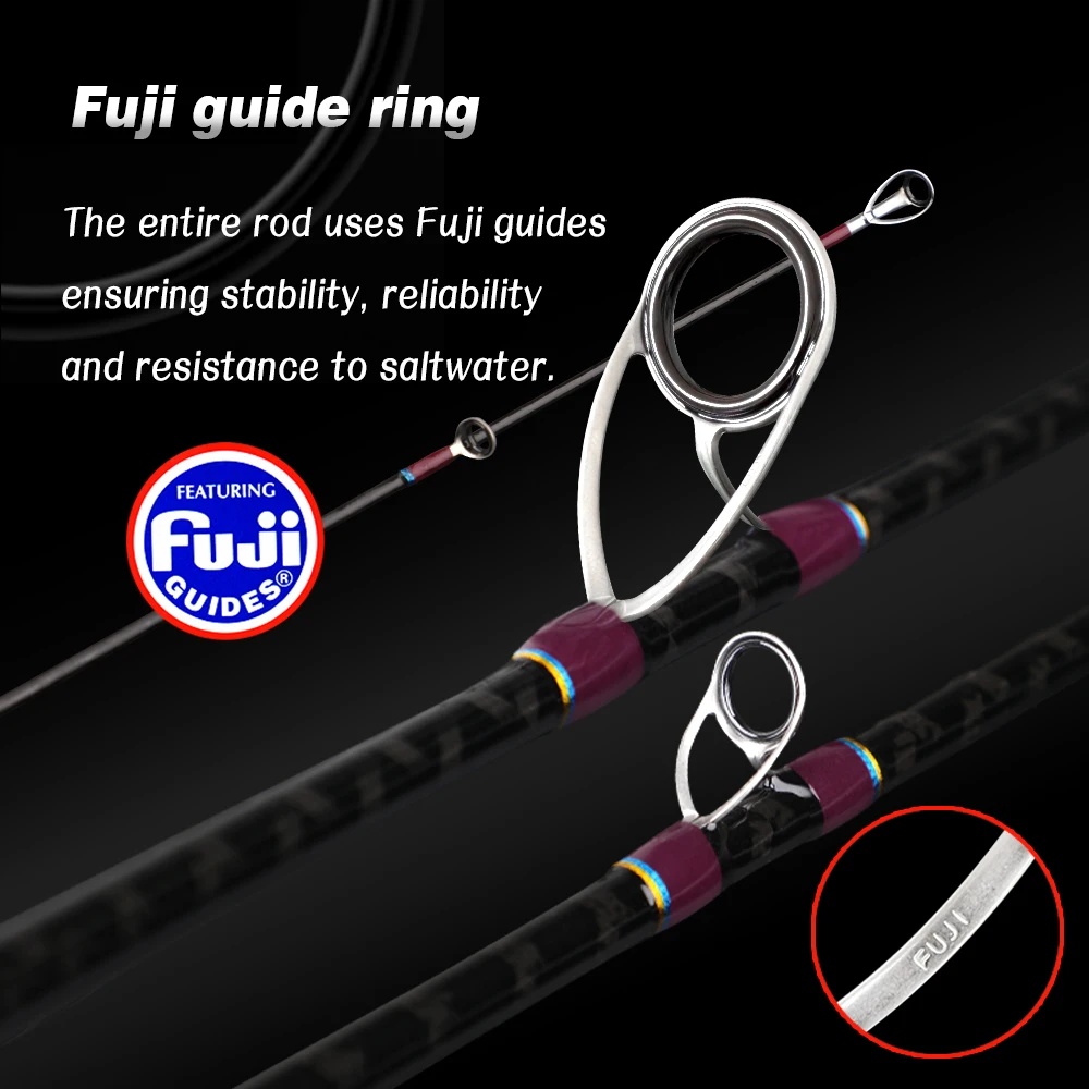 Caña Slow Jigging Predator 6.5 pies Carbono MH 3 secciones para barco - imagen 4