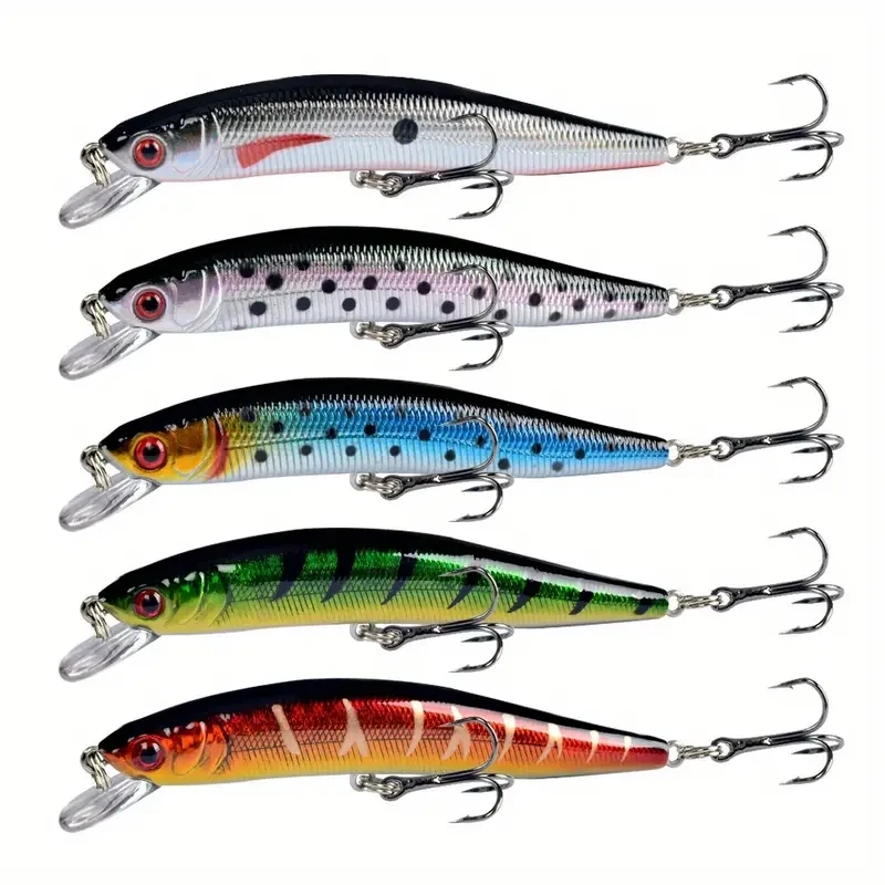Señuelo de pesca de pececillos, cebo duro Artificial láser, Wobblers Crankbait, aparejos de pesca, 10cm, 8,3g, 1 unidad