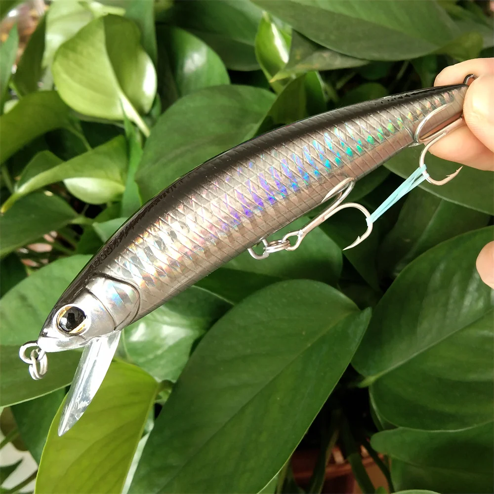 Swolfy-SEÑUELOS DE PESCA DE pececillos de hundimiento pesado, cebo Artificial de fundición larga para agua salada y agua dulce, Jerkbait, 2 piezas, 12cm, 40g - imagen 4