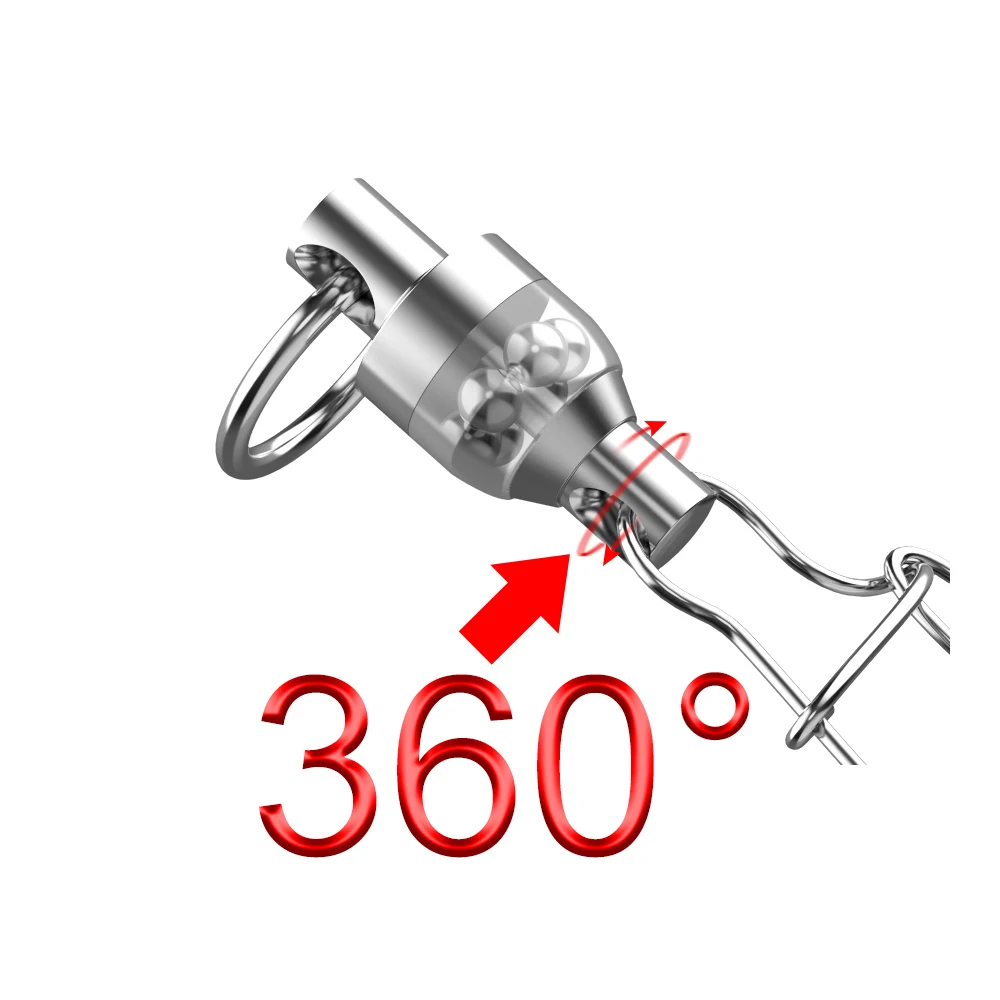 Conector de pesca de acero inoxidable, 10 piezas, desplazamiento de rotación de alta velocidad con rodamientos de bolas, señuelo, accesorios de equipo de pesca - imagen 4