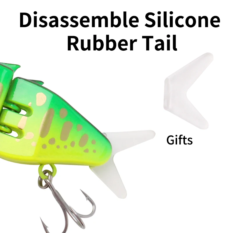 Ruke-señuelos de pesca multiarticulados, 63mm/11g, Crankbait, cebos duros realistas para peces, juego de Señuelos de Pesca pequeños, aparejos Brasshopper - imagen 4