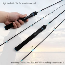 Esta caña lanzadora con un cómodo mango de EVA y un cuerpo de varilla de fibra de carbono duradero, hace un aparejos de pesca profesionales.
