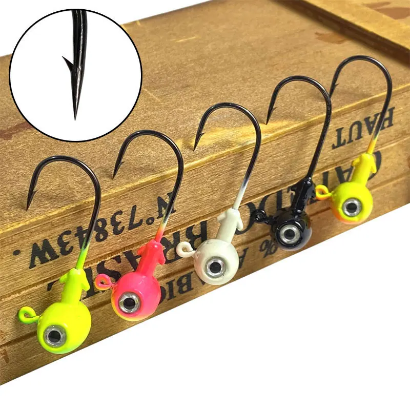 JYJ-anzuelo de pesca con forma de martillo, anzuelo de pesca con ojos grandes 3D para cebo blando, 3,5g/5g/7g/10g/14g - imagen 5