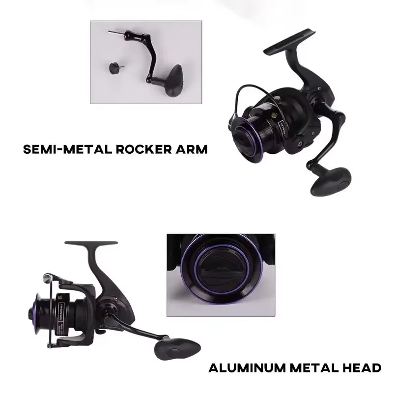 Carrete de pesca ultraligero serie 6000-10000 13 + 1 BB rueda giratoria de Metal para equipo de pesca con caña en hielo de fundición larga - imagen 4