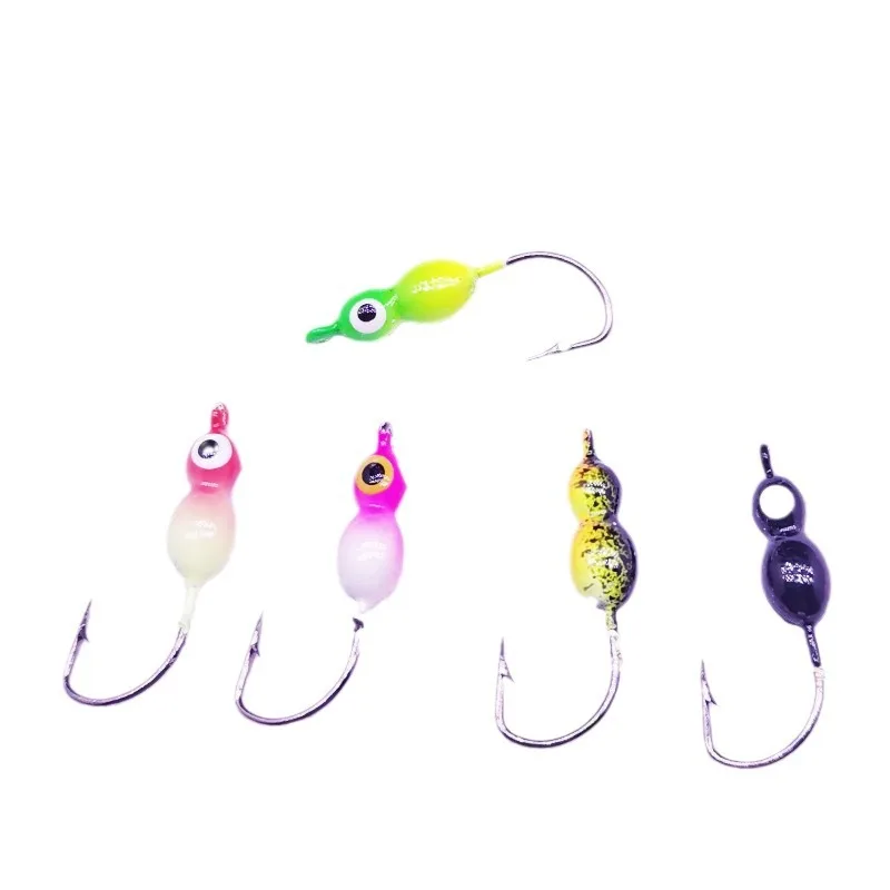 Anzuelo de pesca en hielo, Micro Mini anzuelos coloridos con cabeza de anzuelo, señuelo de raíz inferior, plantillas de pesca de invierno, lote de 10 piezas en oferta - imagen 2