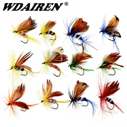 12 unids/set insectos moscas Señuelos de pesca con mosca cebo gancho de acero alto en carbono aparejos de pesca con anzuelo de manivela súper afilado señuelo perfecto