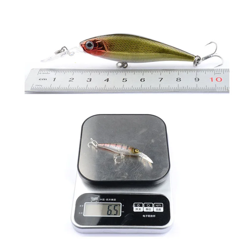 1 Uds 93mm 6,5g Señuelos de Pesca flotantes Minnow Pesca Isca Wobblers cebo duro Artificial para Lucio Swimbait equipo de Pesca - imagen 5