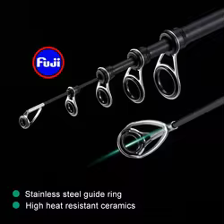 Goture 1,68 m 1,8 m caña de pescar telescópica ligera en roca 30 + 40T varillas de fibra de carbono anillo guía Fuji L/ML potencia poste telescópico al aire libre
